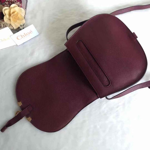 Chloe original calfskin large marcie crossbody saddle bag 2019 bordeaux