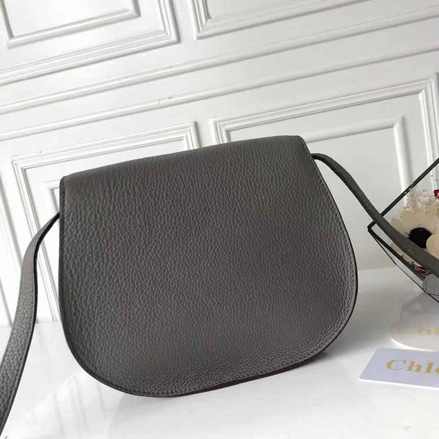 Chloe original calfskin large marcie crossbody saddle bag 2019 grey