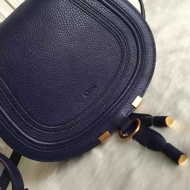 Chloe original calfskin large marcie crossbody saddle bag 2019 navy blue