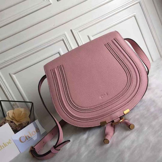 Chloe original calfskin large marcie crossbody saddle bag 2019 pink