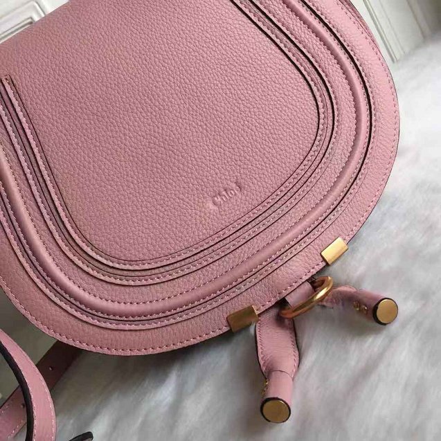 Chloe original calfskin large marcie crossbody saddle bag 2019 pink