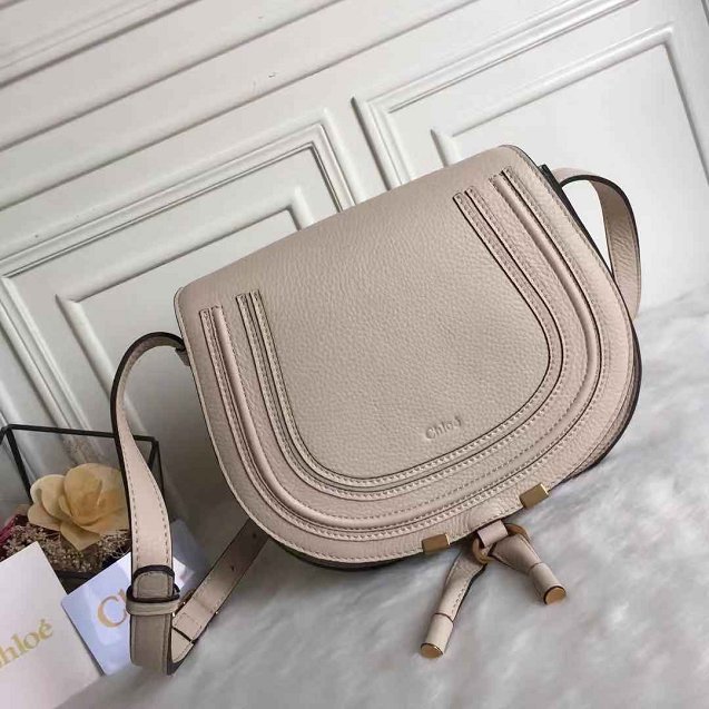 Chloe original calfskin marcie crossbody saddle bag 2000 beige