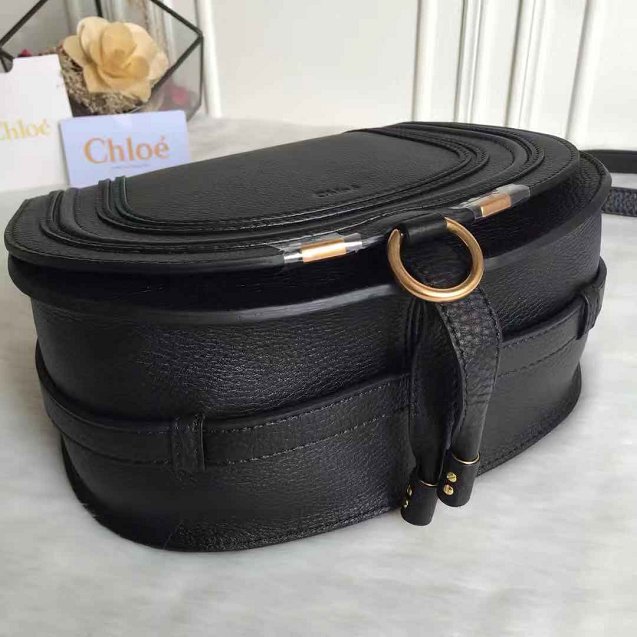 Chloe original calfskin marcie crossbody saddle bag 2000 black