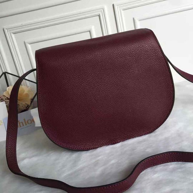 Chloe original calfskin marcie crossbody saddle bag 2000 bordeaux