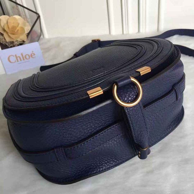 Chloe original calfskin marcie crossbody saddle bag 2000 navy blue