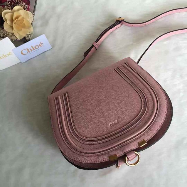 Chloe original calfskin marcie crossbody saddle bag 2000 pink