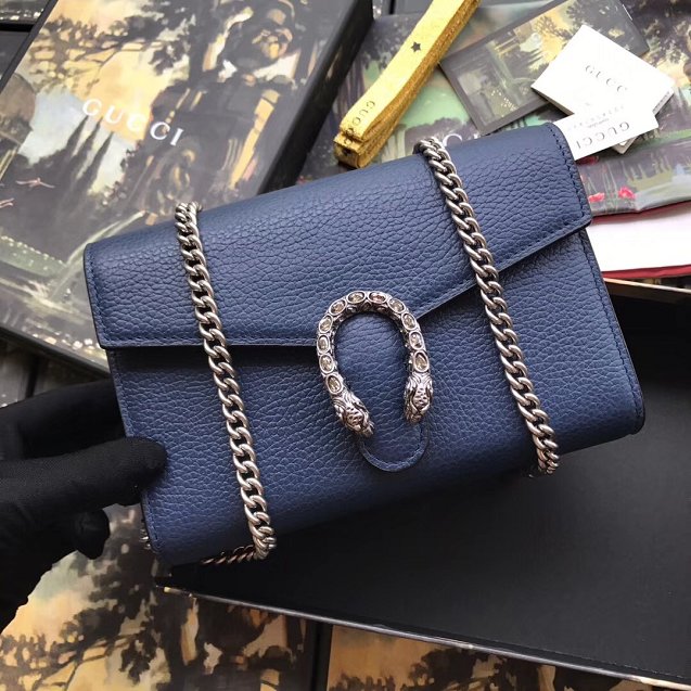 GG original calfskin dionysus mini chain bag 401231 blue