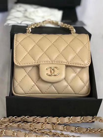 2019 CC original lambskin mini flap bag A35200 apricot