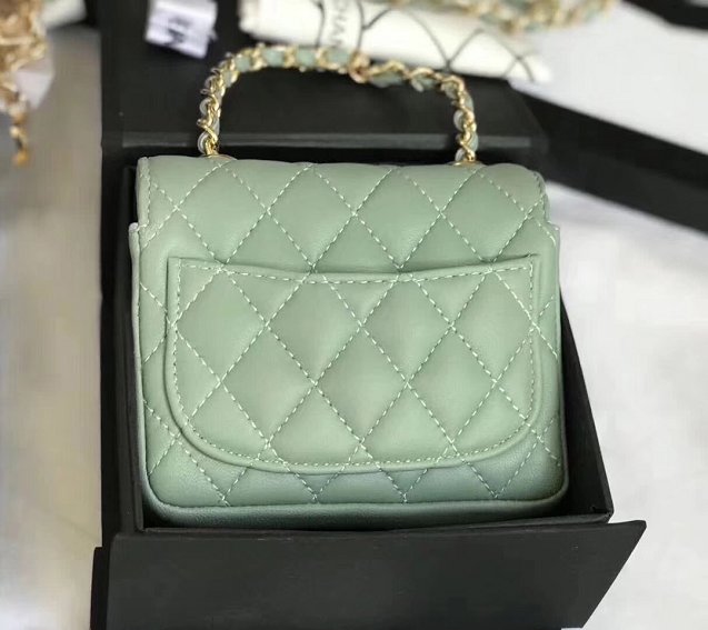 2019 CC original lambskin mini flap bag A35200 light green