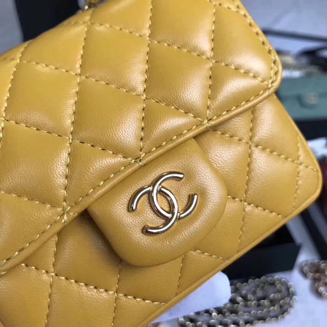 2019 CC original lambskin mini flap bag A35200 yellow