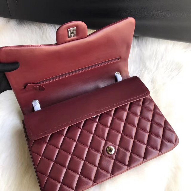 CC original lambskin maxi double flap bag A58601 bordeaux