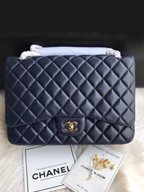 CC original lambskin maxi double flap bag A58601 navy blue