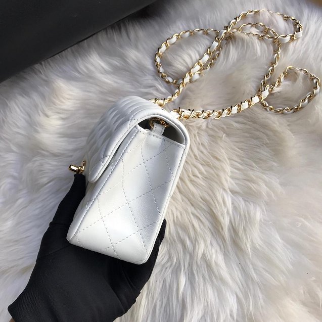 CC original lambskin super mini flap bag A35200 white