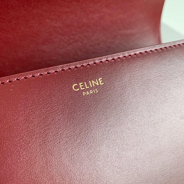2019 Celine original calfskin large triomphe bag 187353 bordeaux