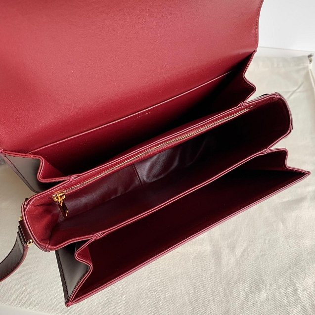 2019 Celine original calfskin large triomphe bag 187353 bordeaux