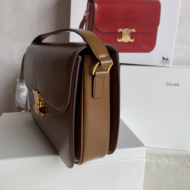 2019 Celine original calfskin large triomphe bag 187353 caramel