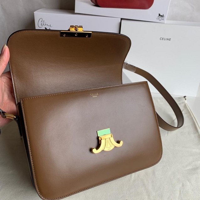 2019 Celine original calfskin large triomphe bag 187353 caramel