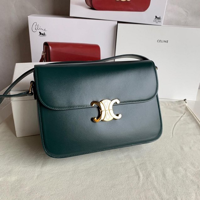 2019 Celine original calfskin large triomphe bag 187353 green