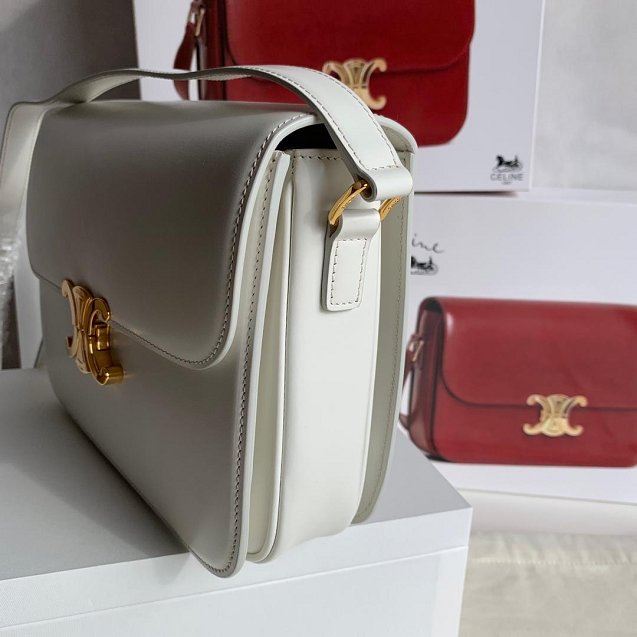 2019 Celine original calfskin large triomphe bag 187353 white