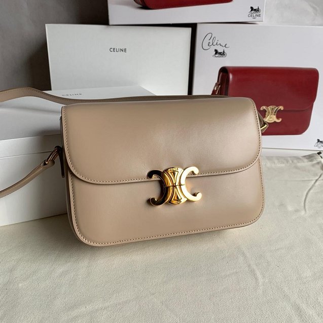 2019 Celine original calfskin medium triomphe bag 187363 apricot