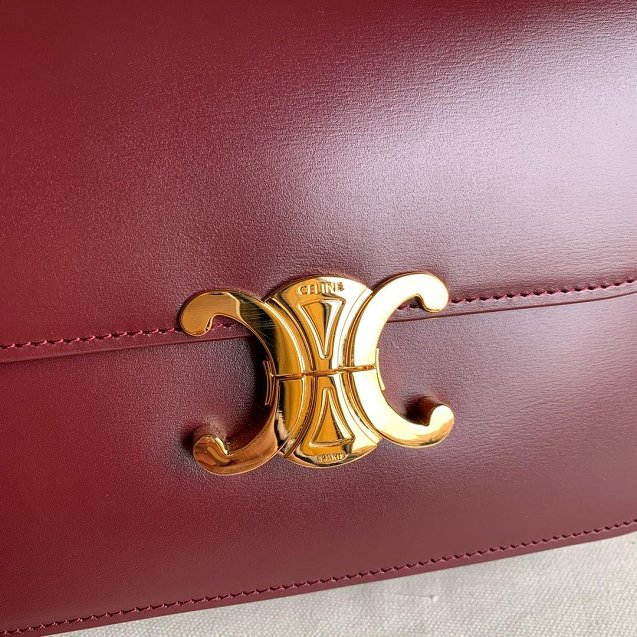 2019 Celine original calfskin medium triomphe bag 187363 bordeaux