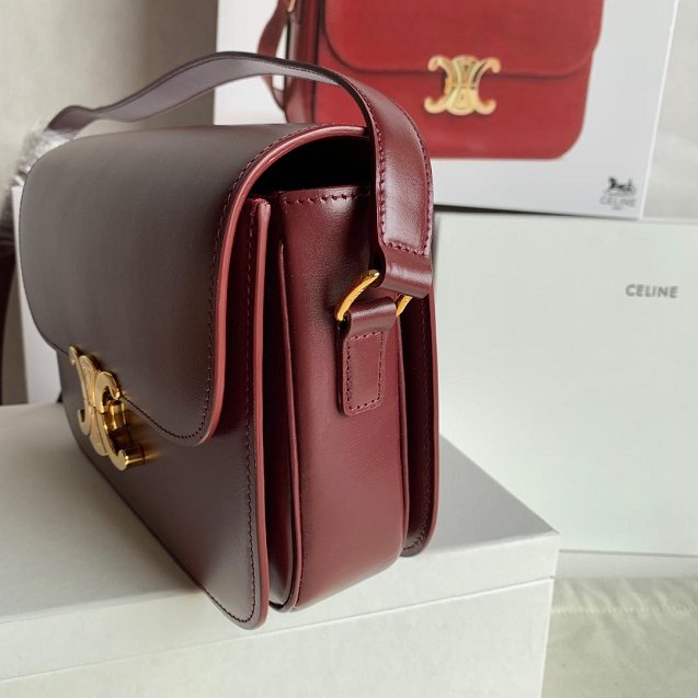 2019 Celine original calfskin medium triomphe bag 187363 bordeaux