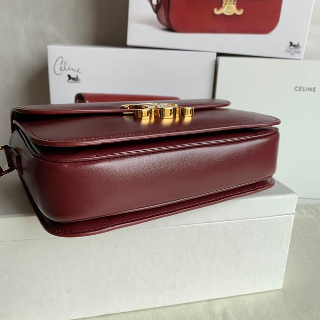 2019 Celine original calfskin medium triomphe bag 187363 bordeaux