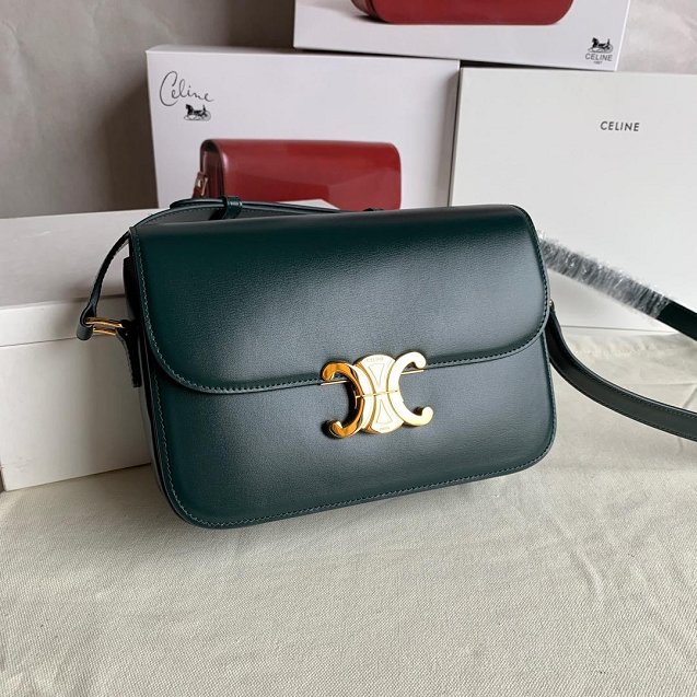 2019 Celine original calfskin medium triomphe bag 187363 green