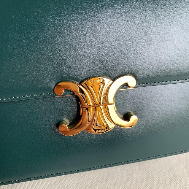 2019 Celine original calfskin medium triomphe bag 187363 green