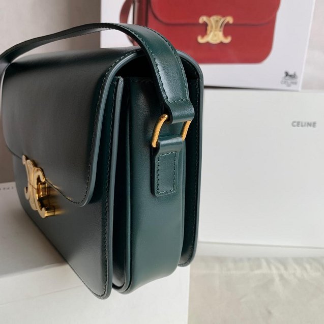 2019 Celine original calfskin medium triomphe bag 187363 green