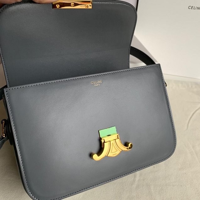 2019 Celine original calfskin medium triomphe bag 187363 grey