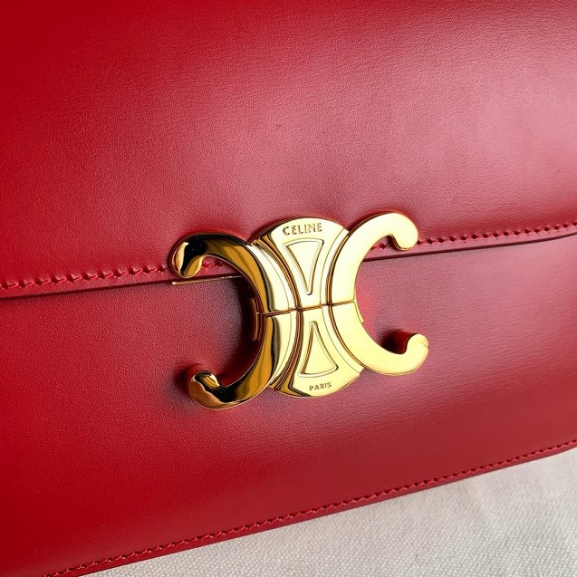 2019 Celine original calfskin medium triomphe bag 187363 red