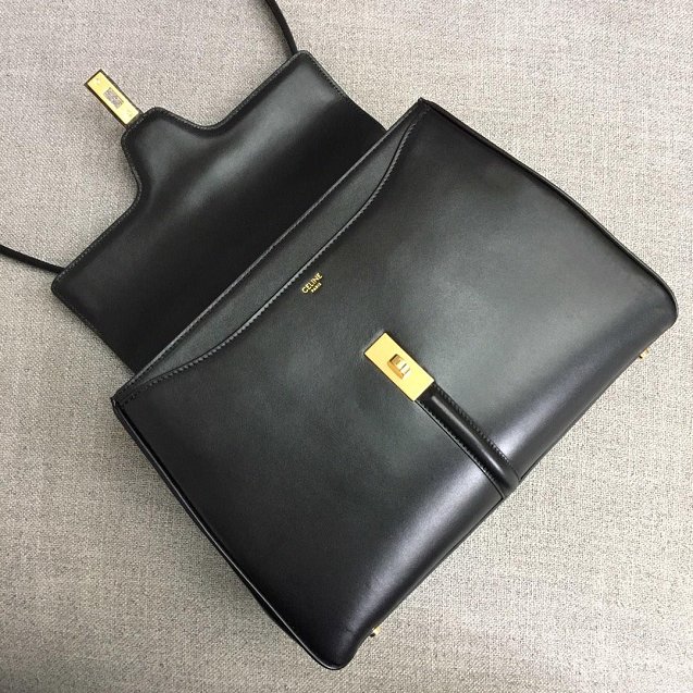  celine original smooth calfskin medium 16 bag 187373 black