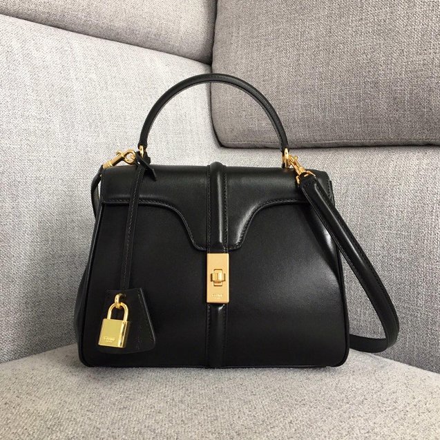 celine original smooth calfskin small 16 bag 188003 black