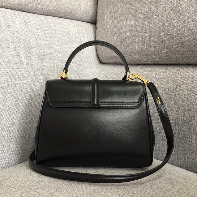 celine original smooth calfskin small 16 bag 188003 black