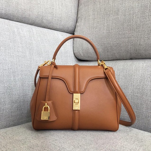 celine original smooth calfskin small 16 bag 188003 camel