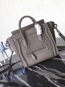 Celine original grained calfskin nano luggage bag 189243 grey