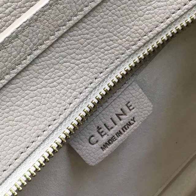 Celine original grained calfskin nano luggage bag 189243 light grey