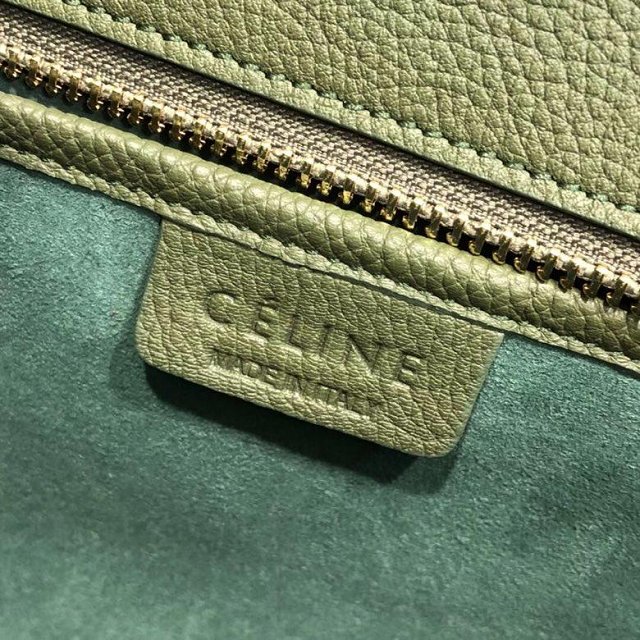 Celine original grained calfskin nano luggage bag 189243 olive