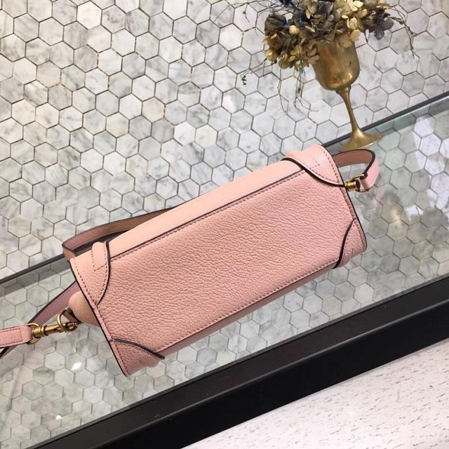 Celine original grained calfskin nano luggage bag 189243 pink