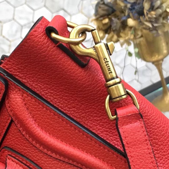 Celine original grained calfskin nano luggage bag 189243 red