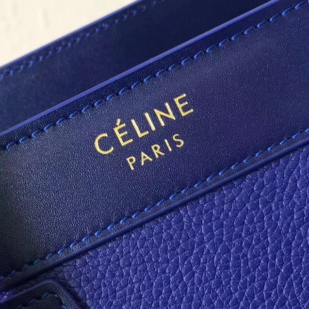 Celine original grained&smooth calfskin nano luggage bag 189243 royal blue