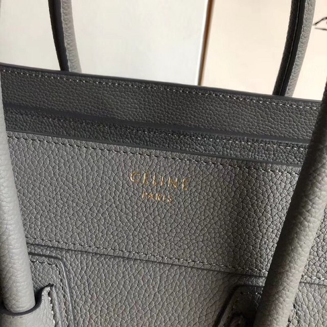 Celine original grained calfskin micro luggage handbag 189793 dark grey