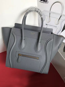 Celine original grained calfskin micro luggage handbag 189793 grey