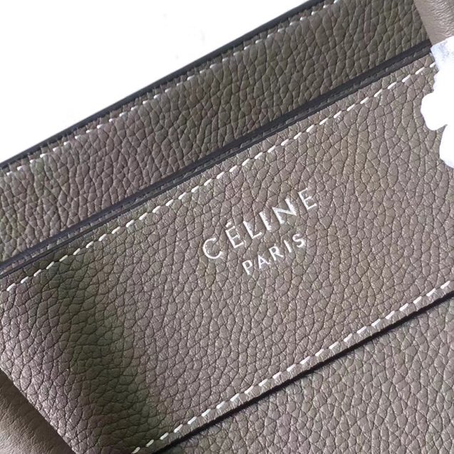 Celine original grained calfskin micro luggage handbag 189793 grey