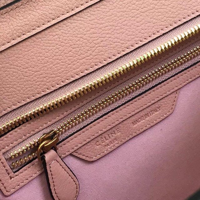 Celine original grained calfskin micro luggage handbag 189793 pink