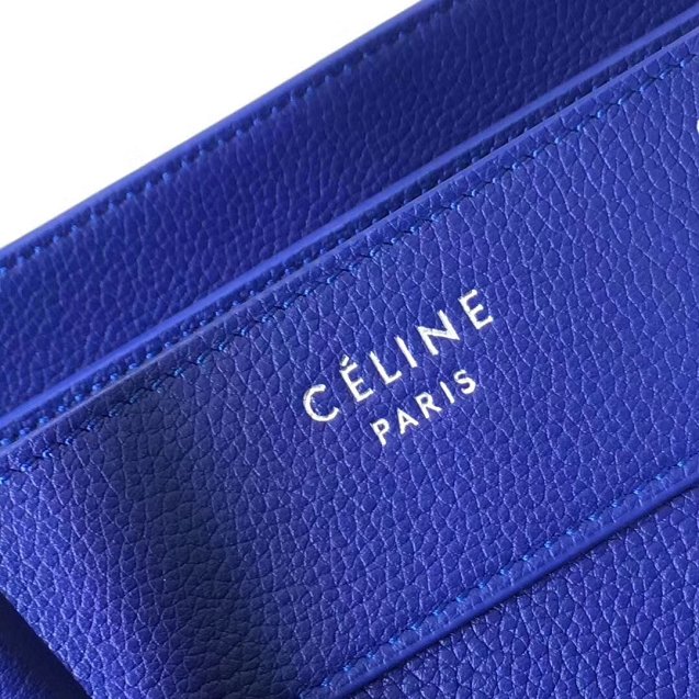 Celine original grained calfskin micro luggage handbag 189793 royal blue