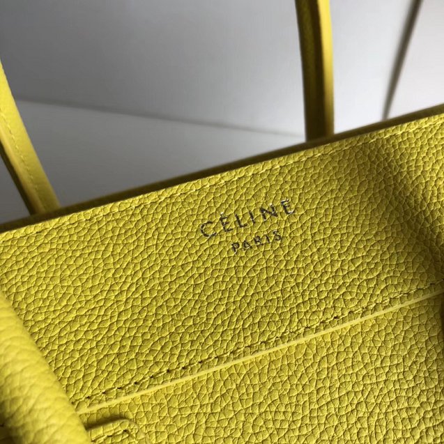 Celine original grained calfskin micro luggage handbag 189793 yellow