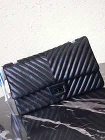 CC original calfskin large 2.55 flap handbag A37587 black 