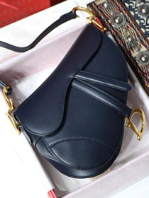 2019 Dior original calfskin saddle bag M0446 navy blue